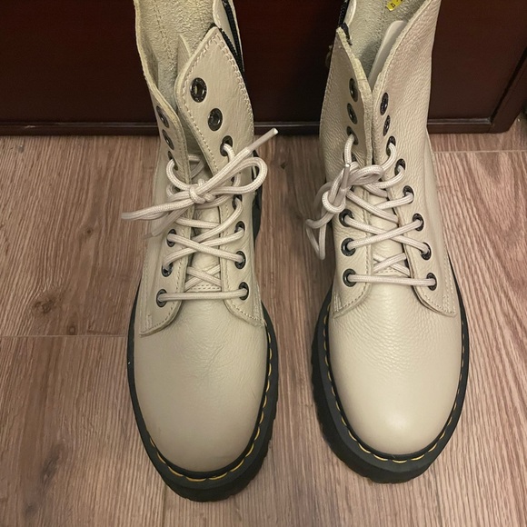 Dr. Martens Cream Combat Boots - Picture 5 of 6